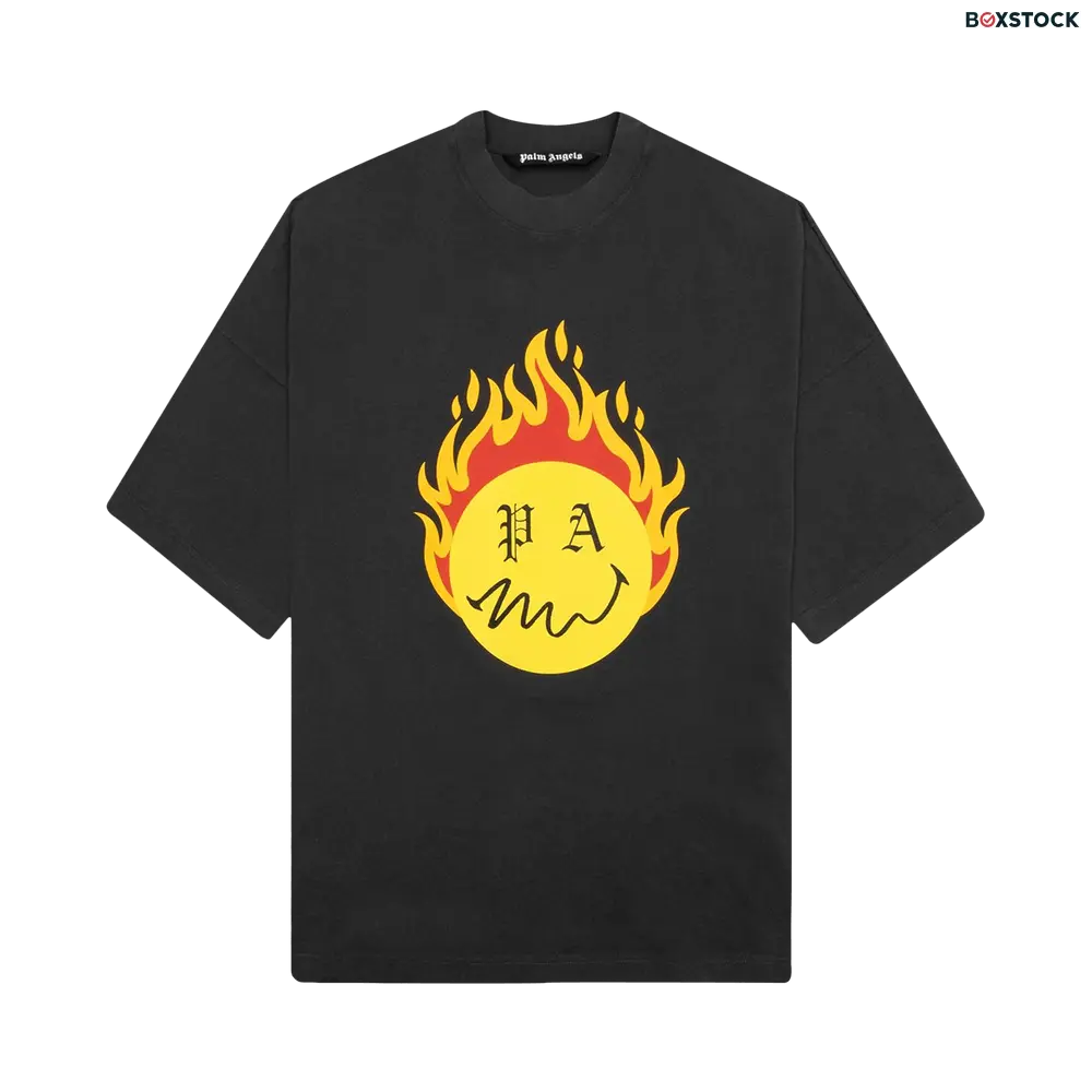 palm angels Palm Angels Burning Head Loose Tee 'Black/Yellow' Spring/Summer 2021