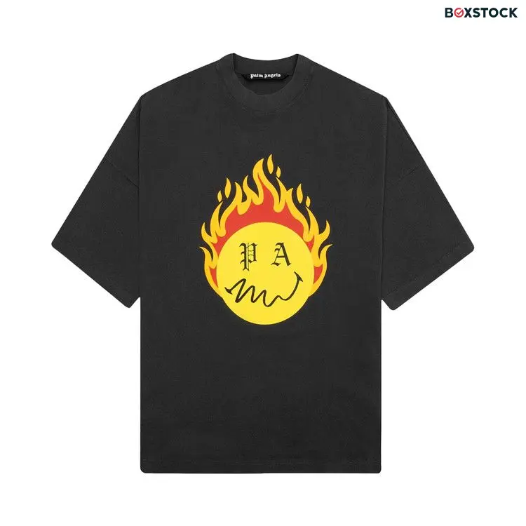 Palm Angels Burning Head Loose Tee 'Black/Yellow' Spring/Summer 2021