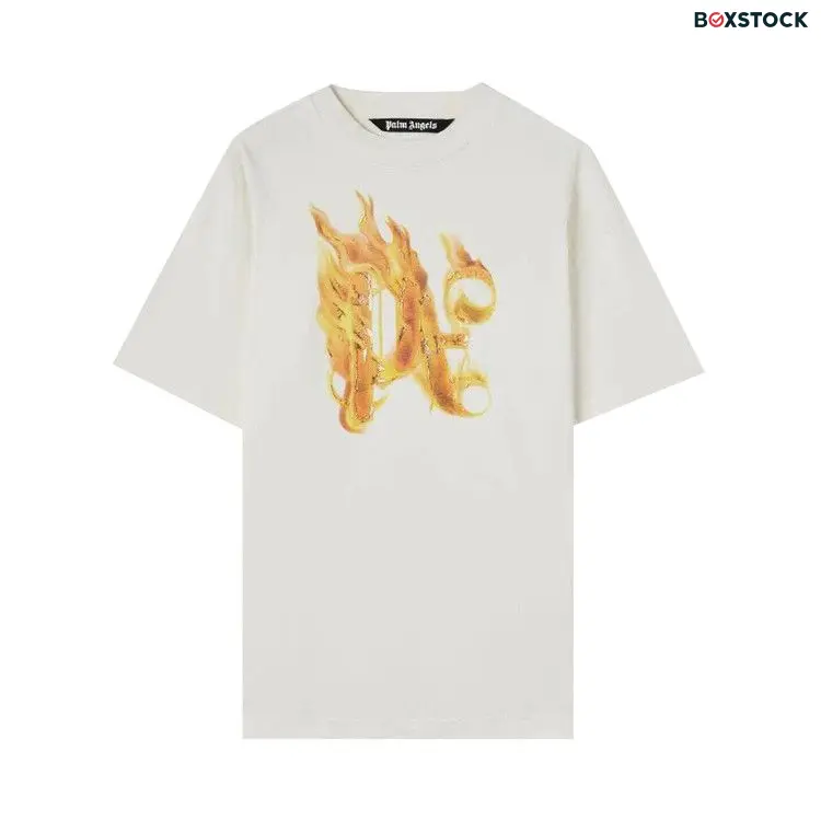 Palm Angels Burning Monogram T-Shirt 'Off White/Gold' Spring/Summer 2024