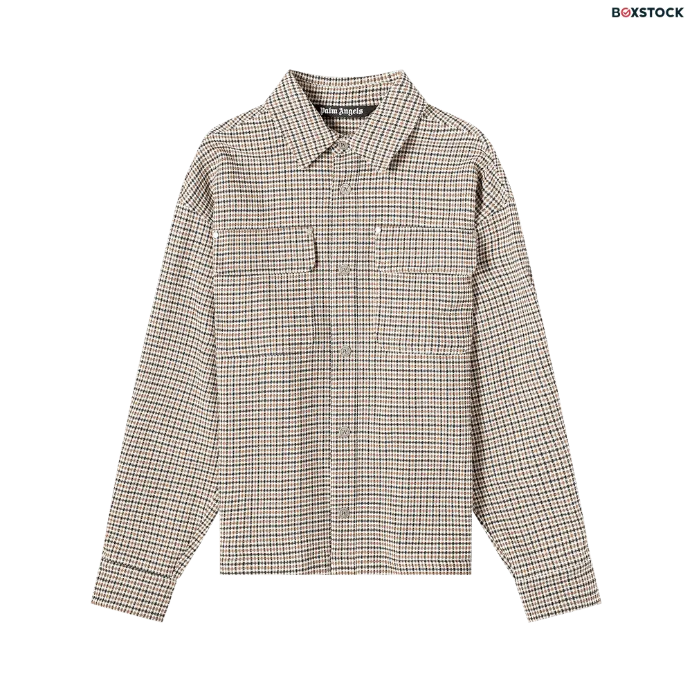 palm angels Palm Angels Check Back Logo Overshirt 'Multicolor' Multi-Color Spring/Summer 2024