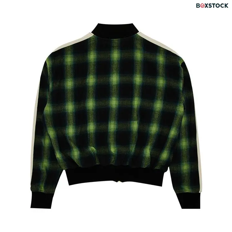 Palm Angels Classic Logo Check Bomber Jacket 'Green/Off White' Fall/Winter 2024