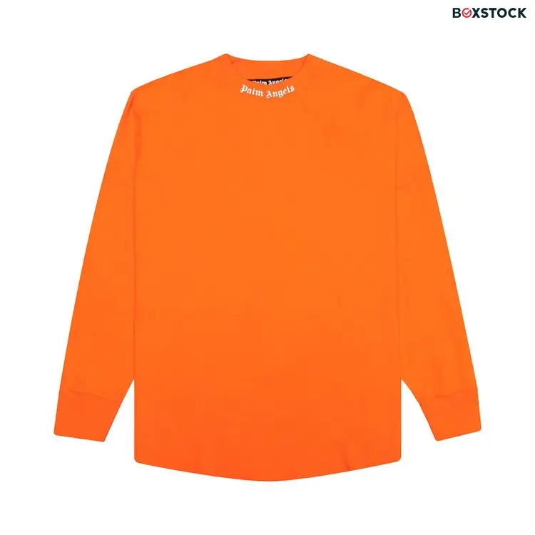 Palm Angels Classic Logo Over Long-Sleeve Tee 'Orange/White' Spring/Summer 2022