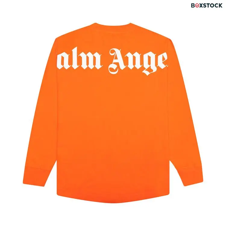 Palm Angels Classic Logo Over Long-Sleeve Tee 'Orange/White' Spring/Summer 2022