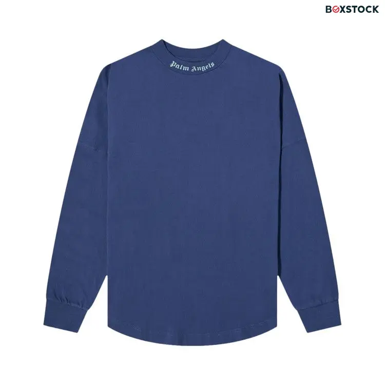Palm Angels Classic Logo Over Long-Sleeve Tee 'Blue Iridescent' Spring/Summer 2022