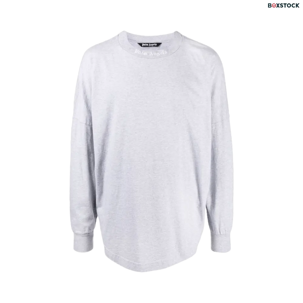 Palm Angels Classic Logo Over Long-Sleeve Tee 'Grey Melange' Spring/Summer 2022