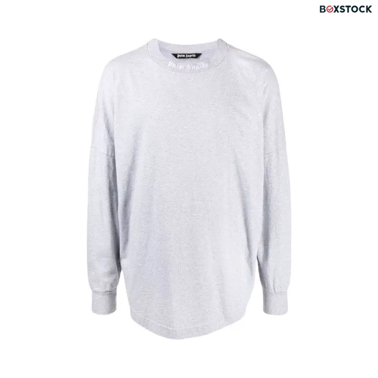 Palm Angels Classic Logo Over Long-Sleeve Tee 'Grey Melange' Spring/Summer 2022