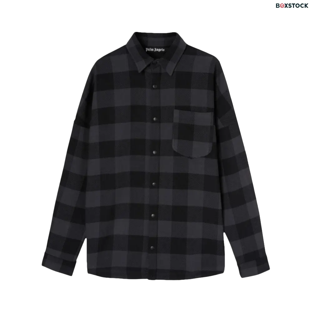 Palm Angels Classic Logo Overshirt 'Black/White' Spring/Summer 2022