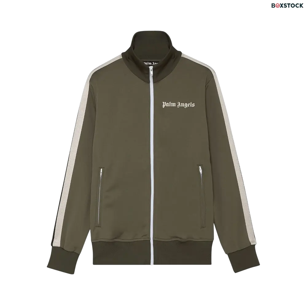 Palm Angels Classic Track Jacket 'Military/Off White' Green Fall/Winter 2021