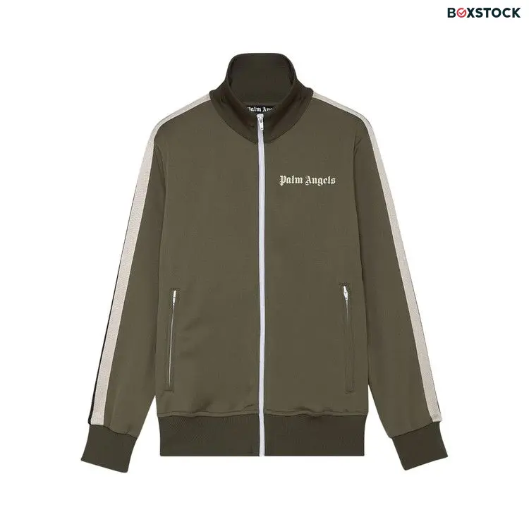 Palm Angels Classic Track Jacket 'Military/Off White' Green Fall/Winter 2021