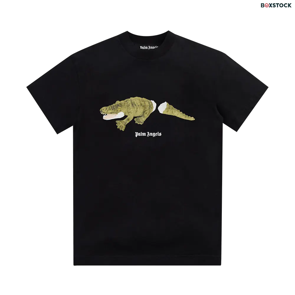 Palm Angels Croco Classic Tee 'Black/Green' Spring/Summer 2022