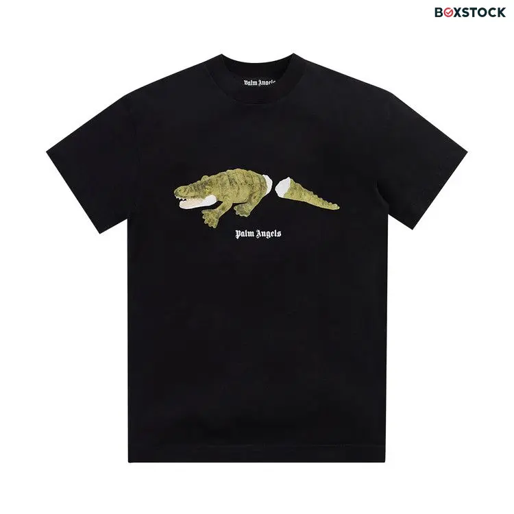 Palm Angels Croco Classic Tee 'Black/Green' Spring/Summer 2022