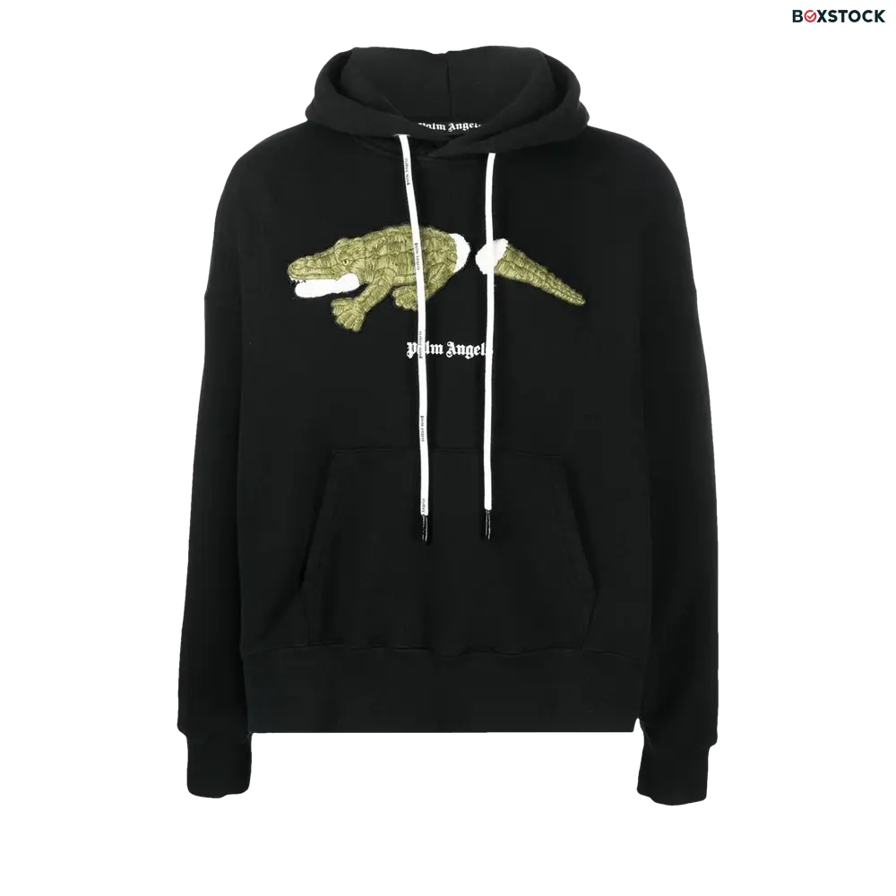 Palm Angels Croco Hoodie 'Black/Green' Spring/Summer 2022