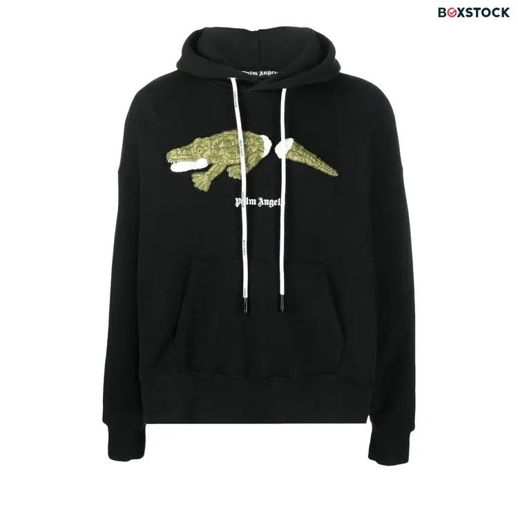 Palm Angels Croco Hoodie 'Black/Green' Spring/Summer 2022