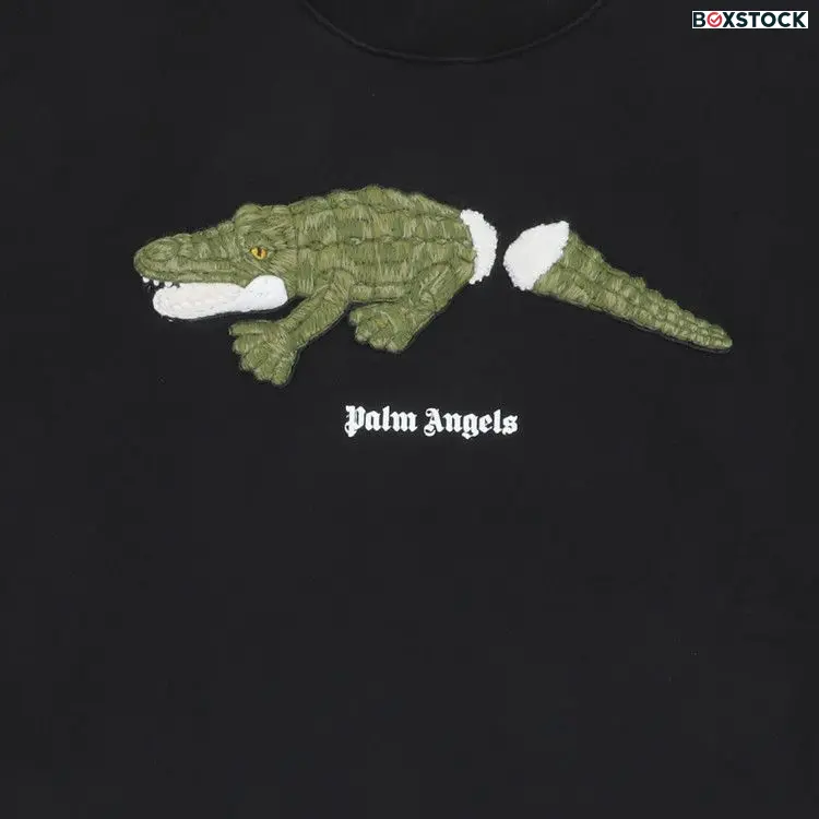Palm Angels Croco Crewneck 'Black/Green' Spring/Summer 2021