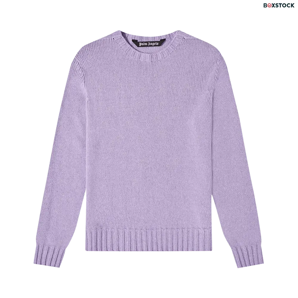 Palm Angels Curved Logo Sweater 'Lilac/Black' Purple Fall/Winter 2021