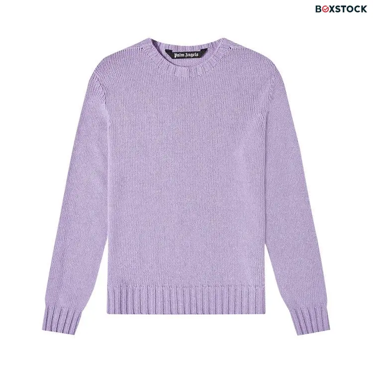 Palm Angels Curved Logo Sweater 'Lilac/Black' Purple Fall/Winter 2021
