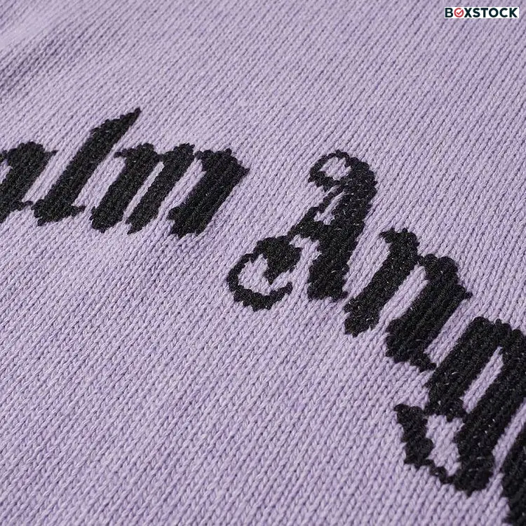 Palm Angels Curved Logo Sweater 'Lilac/Black' Purple Fall/Winter 2021