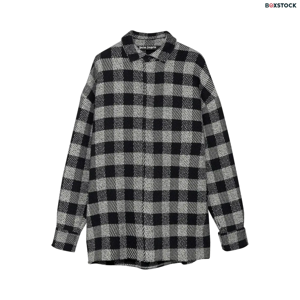 Palm Angels Curved Logo Overshirt 'Off White/Light Grey' Cream Fall/Winter 2021