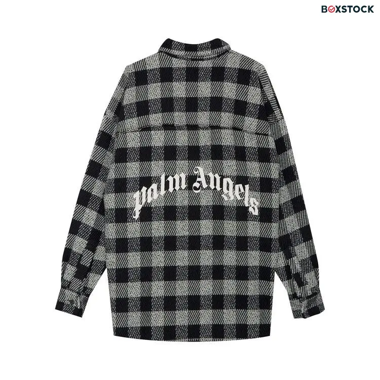 Palm Angels Curved Logo Overshirt 'Off White/Light Grey' Cream Fall/Winter 2021