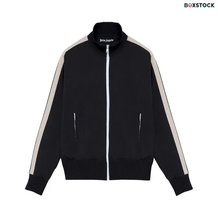 Palm Angels Curved Logo Track Jacket 'Black/White' Fall/Winter 2021