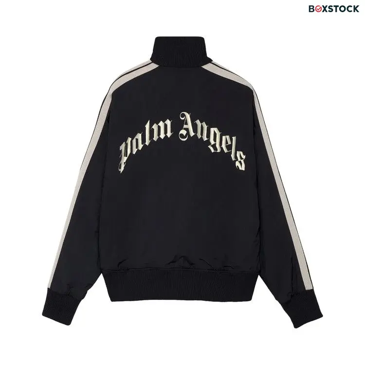 Palm Angels Curved Logo Track Jacket 'Black/White' Fall/Winter 2021