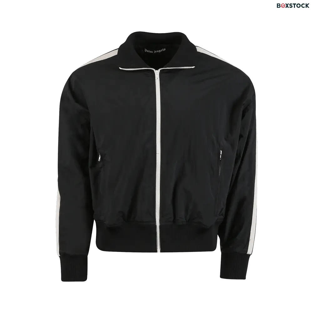 Palm Angels Curved Logo Track Jacket 'Black/White' Spring/Summer 2022