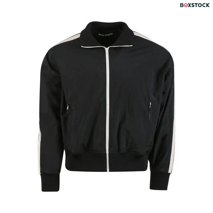 Palm Angels Curved Logo Track Jacket 'Black/White' Spring/Summer 2022