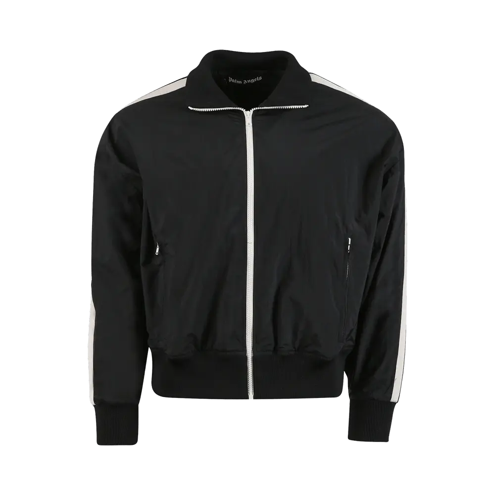 Palm Angels Curved Logo Track Jacket 'Black/White' Spring/Summer 2022