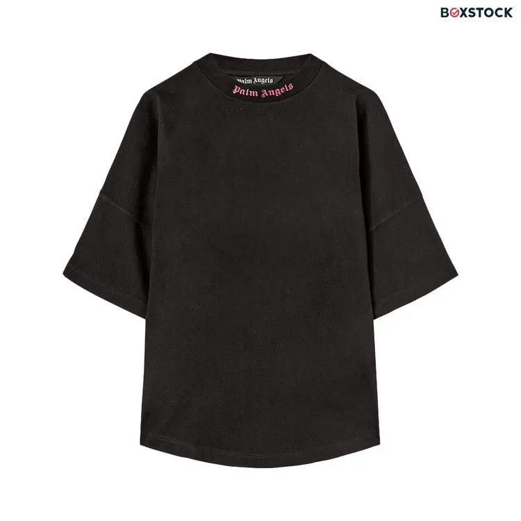 Palm Angels Doubled Logo Over Tee 'Black/Fuchsia' Spring/Summer 2023