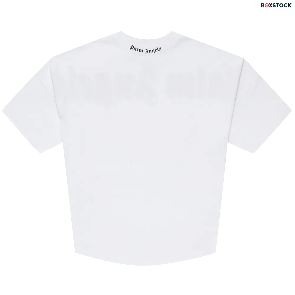 Palm Angels Doubled Logo Over Tee 'White/Fuchsia' Spring/Summer 2021