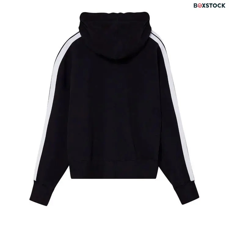 Palm Angels Fleece Track Hoodie 'Black/White' Spring/Summer 2021