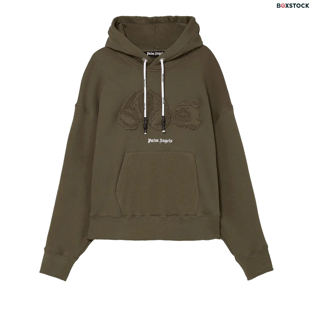 Palm Angels Gd Bear Hoodie 'Military/White' Green Spring/Summer 2021