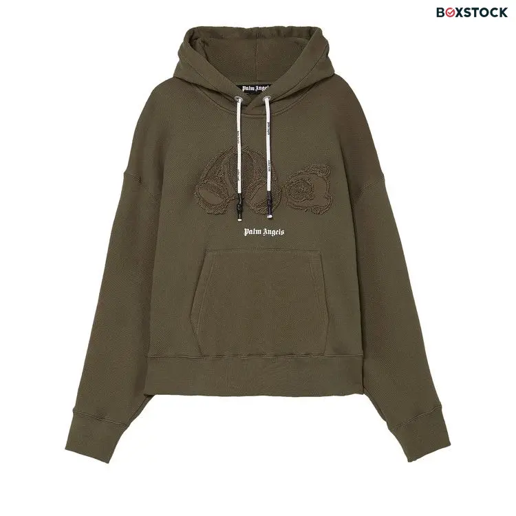 Palm Angels Gd Bear Hoodie 'Military/White' Green Spring/Summer 2021