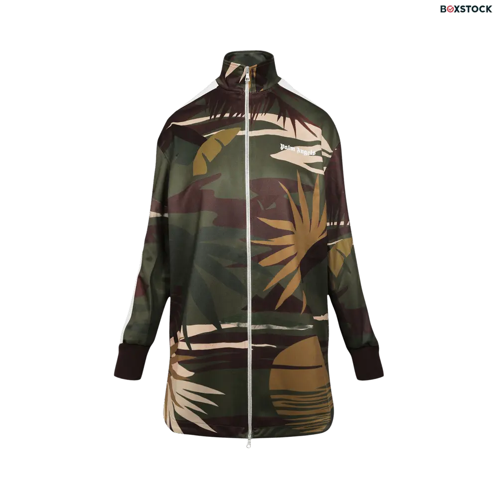 Palm Angels Hawaiian Camo Long Track Jacket 'Military Green'