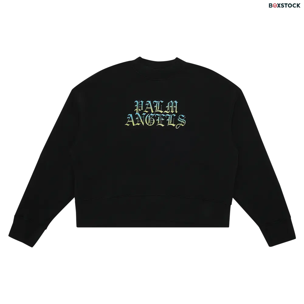 Palm Angels Hue Gothic Logo Crewneck 'Black/Multicolor' Spring/Summer 2021