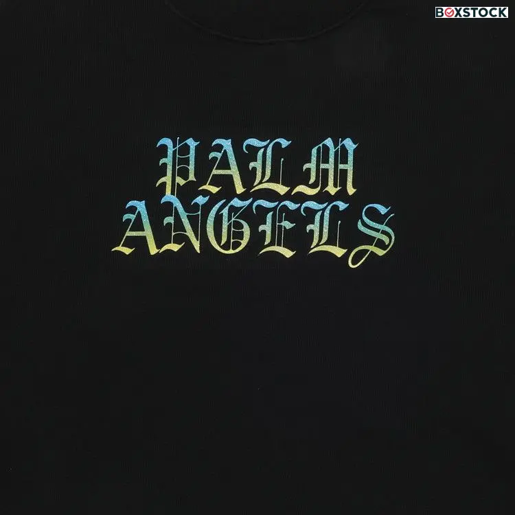 Palm Angels Hue Gothic Logo Crewneck 'Black/Multicolor' Spring/Summer 2021