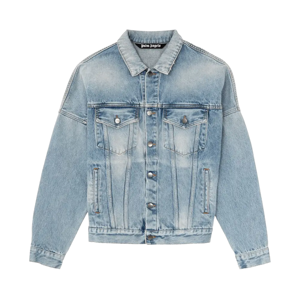 Palm Angels Logo Over Denim Jacket 'Blue/White' Spring/Summer 2021