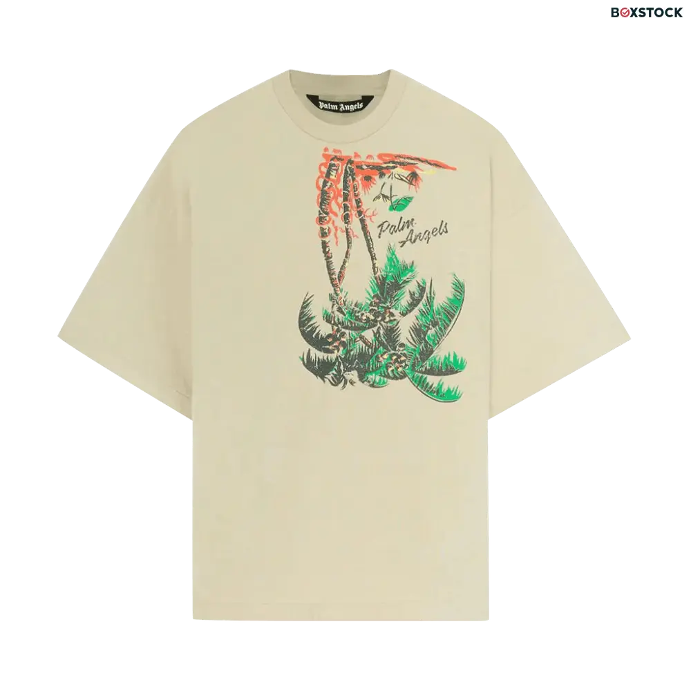 Palm Angels Upside Down Palm T-Shirt 'Beige' Tan Spring/Summer 2023