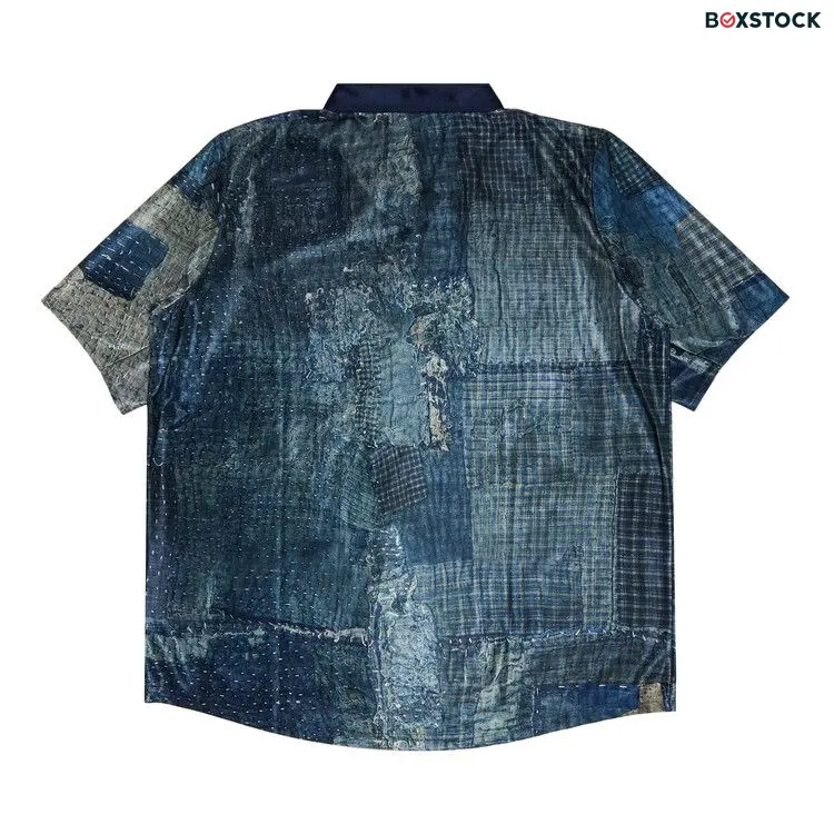 Paris Saint-Germain x EDIFICE Japan Boro Printed Uniform-Like Shirt 'Navy' Blue Spring/Summer 2024