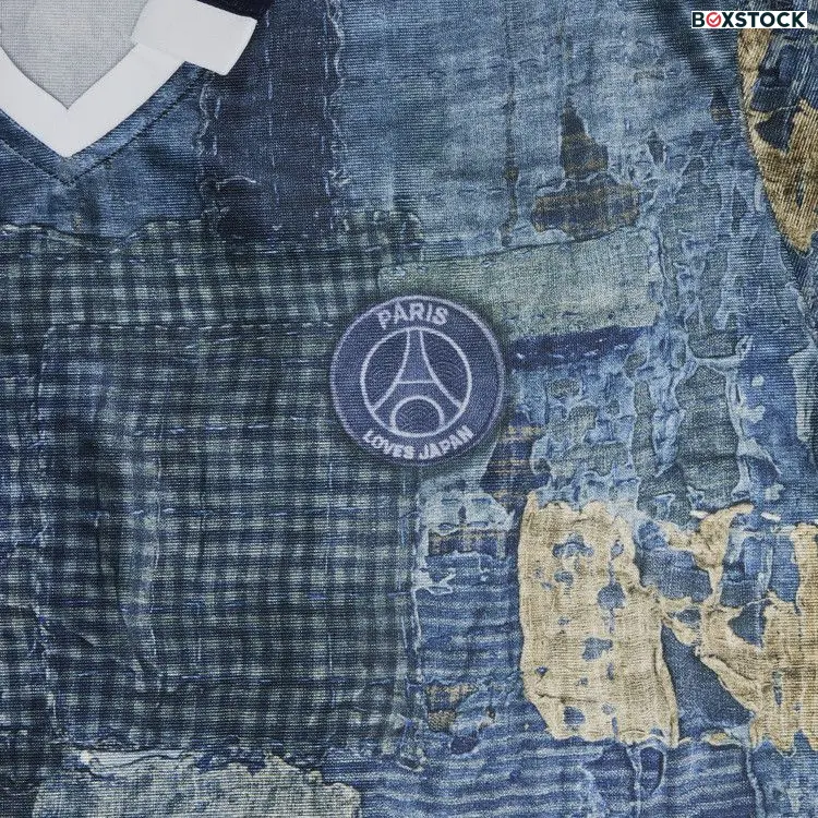 Paris Saint-Germain x EDIFICE Japan Boro Printed Uniform-Like Shirt 'Navy' Blue Spring/Summer 2024