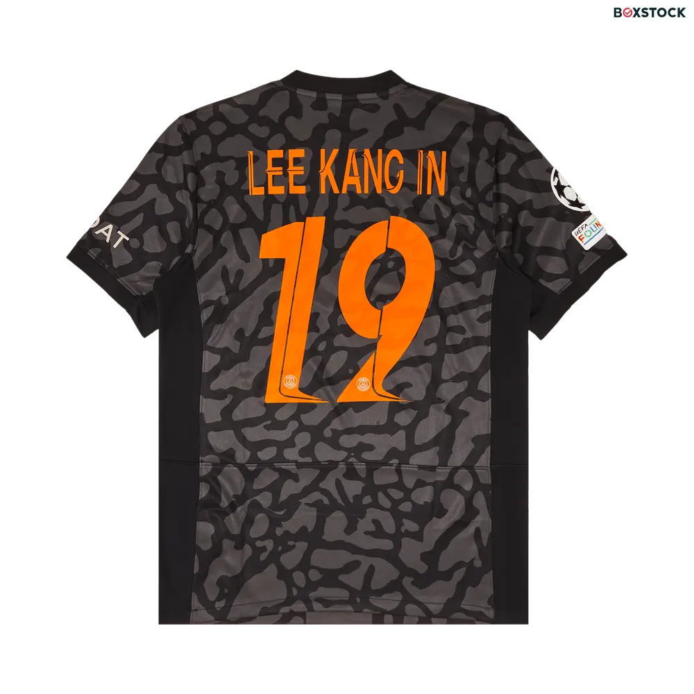 Paris Saint-Germain x Jordan Third Stadium Kang-In Lee UCL Print Jersey + Badges 'Black' Fall/Winter 2023