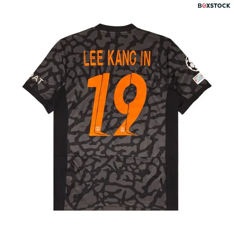 Paris Saint-Germain x Jordan Third Stadium Kang-In Lee UCL Print Jersey + Badges 'Black' Fall/Winter 2023