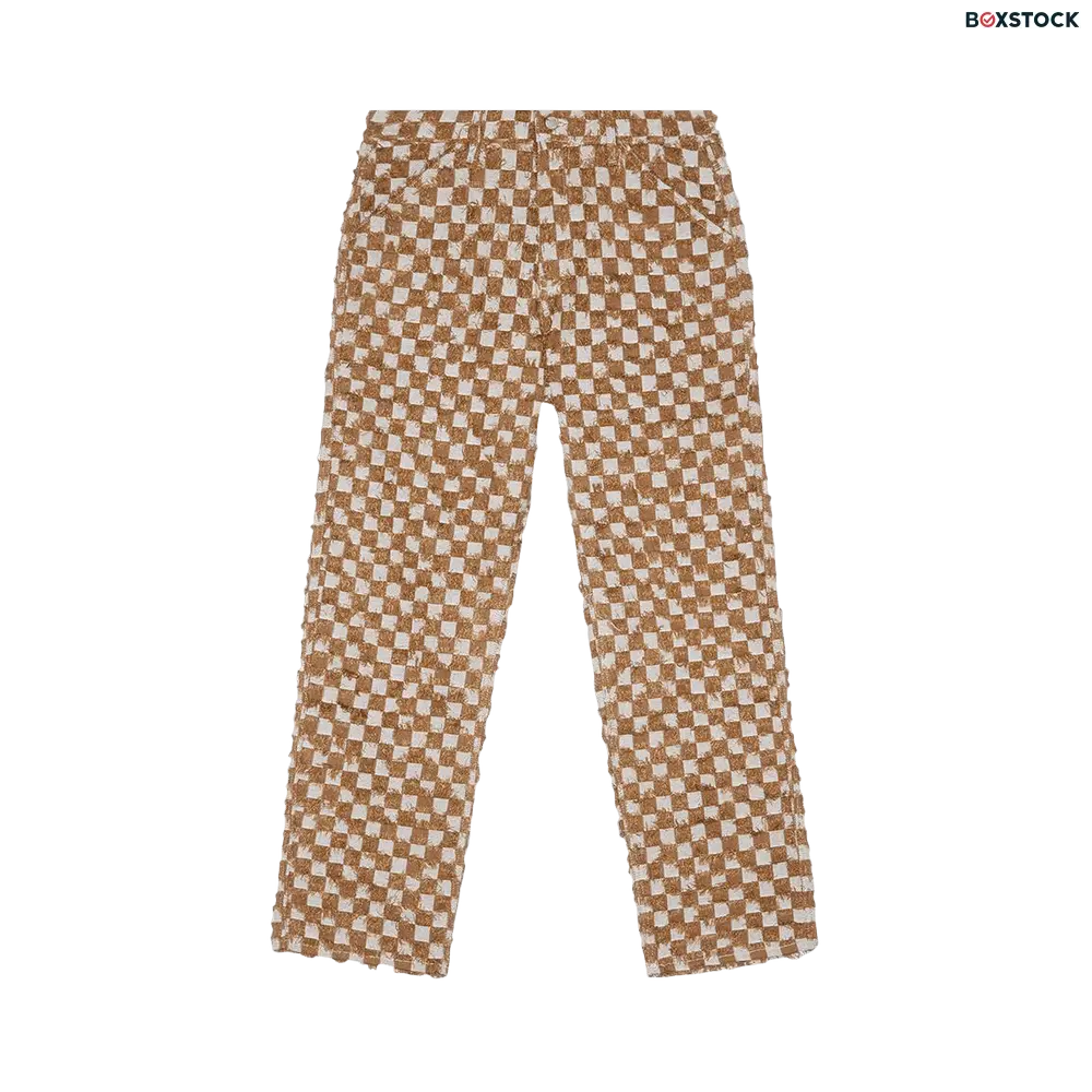 Pleasures Curfew Checker Work Pants 'Brown' Pre-Spring 2024