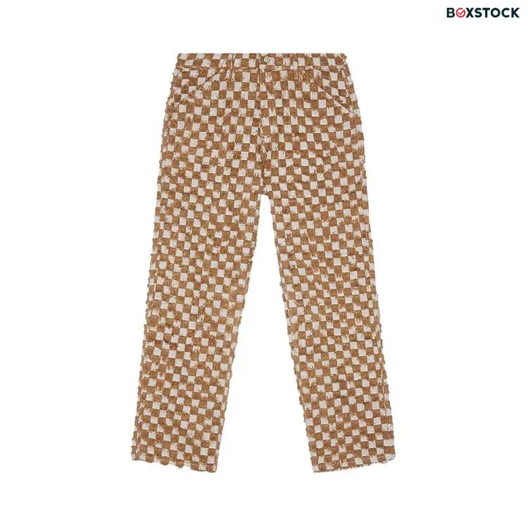 Pleasures Curfew Checker Work Pants 'Brown' Pre-Spring 2024