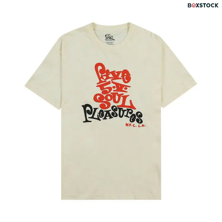 Pleasures Five 5 V T-Shirt 'Cream' Fall/Winter 2023