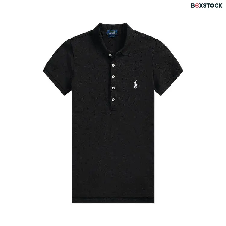 Polo Ralph Lauren Julie Short-Sleeve Polo Shirt 'Black/White' Fall/Winter 2024