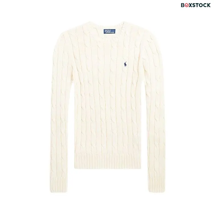 Polo Ralph Lauren Logo Cable Knit Sweater 'Authentic Cream' Tan Fall/Winter 2023