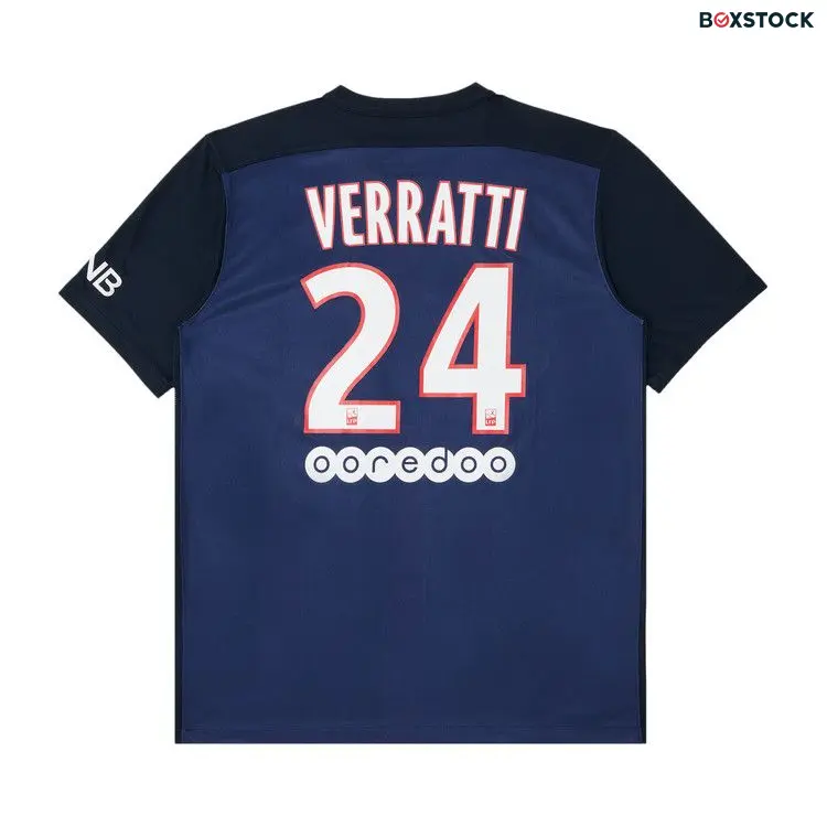 Pre-Owned Paris Saint-Germain Verratti 24 Home Stadium Jersey 'Navy/Blue/Red' Fall/Winter 2015