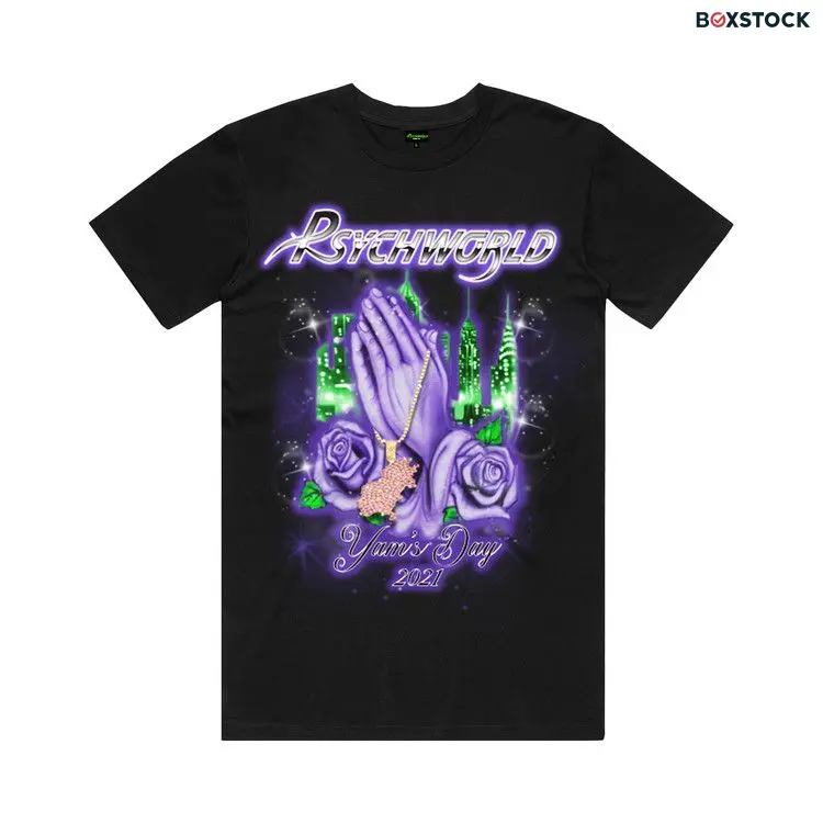 Psychworld x Yams Day 2021 Praying Hands T-Shirt 'Black' Spring/Summer 2021