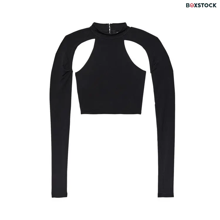 PURPLE BRAND Cut Out Cropped Top 'Black' Spring/Summer 2024